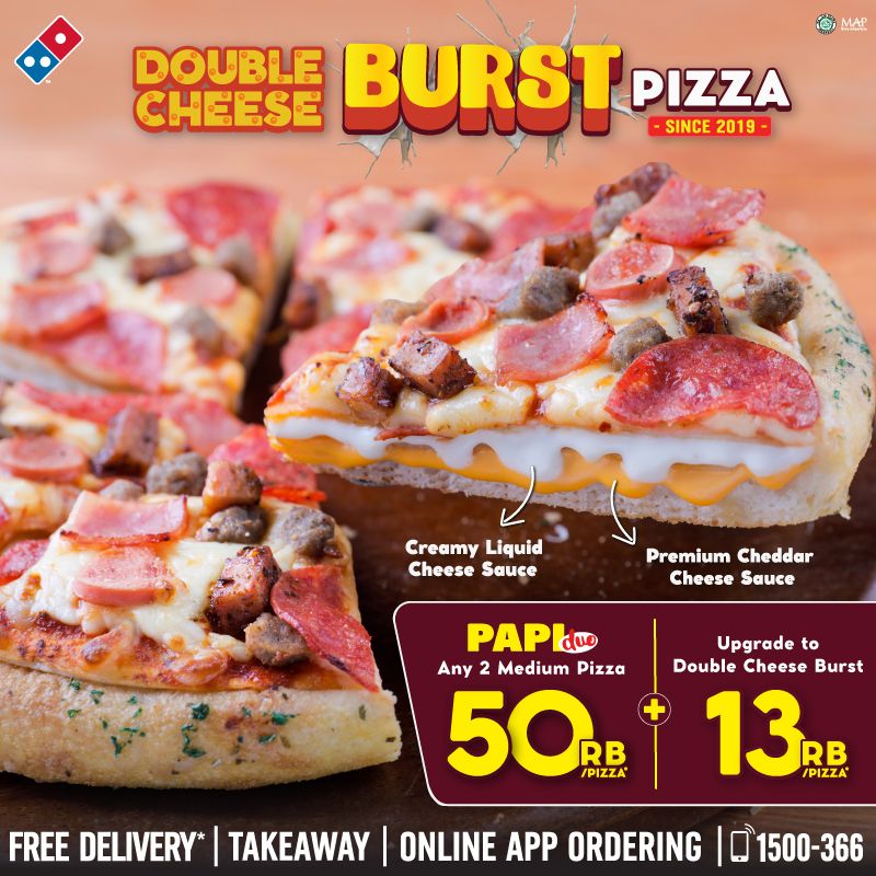 Perbedaan Cheese Burst dan Double Cheese Burst Domino's Pizza
