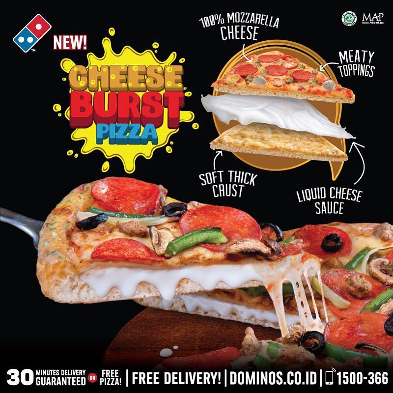 Perbedaan Cheese Burst dan Double Cheese Burst Domino's Pizza