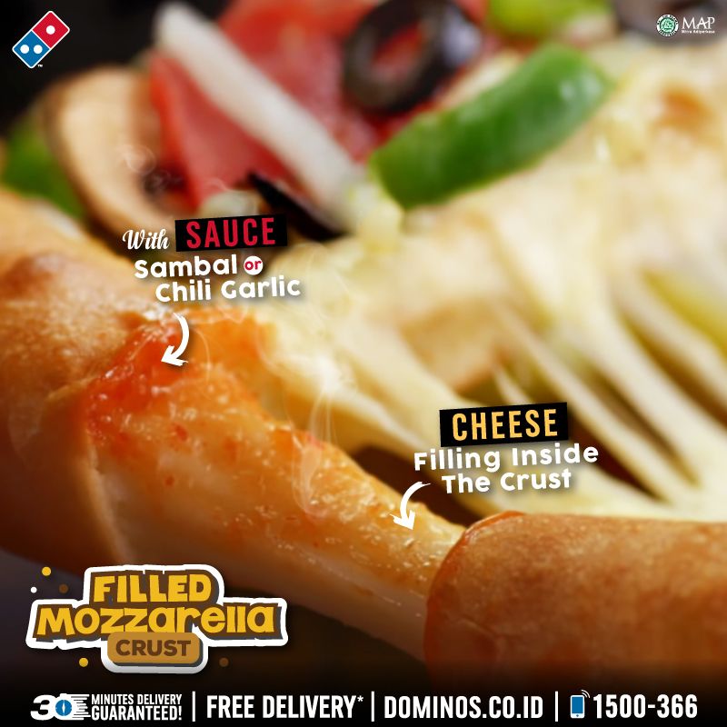 Perbedaan Filled Mozzarella Chili or Sambal Sauce dan Franki Sausage Domino's Pizza