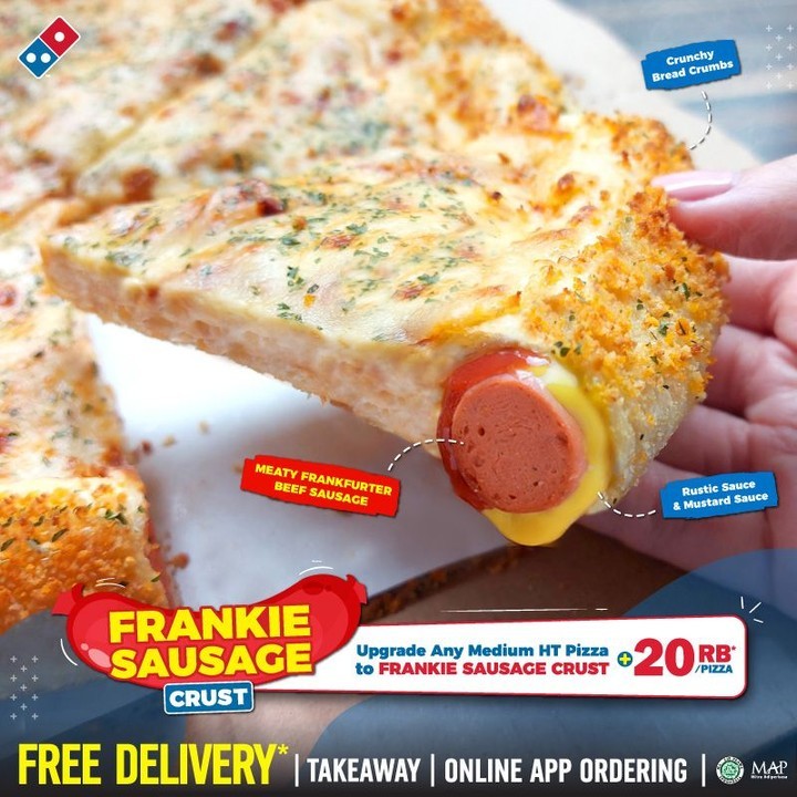 Perbedaan Filled Mozzarella Chili or Sambal Sauce dan Franki Sausage Domino's Pizza