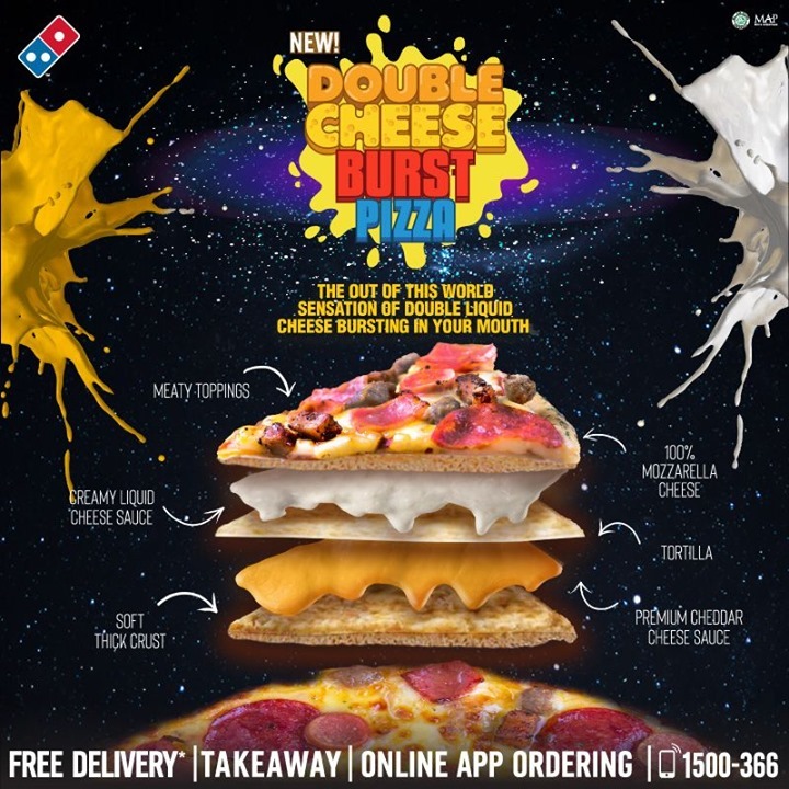 Perbedaan Cheese Burst dan Double Cheese Burst Domino's Pizza