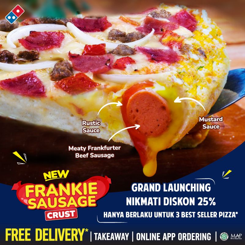 Perbedaan Filled Mozzarella Chili or Sambal Sauce dan Franki Sausage Domino's Pizza