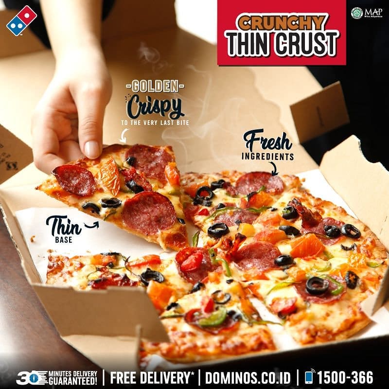 Perbedaan Thin Crust (TC), Hand-Tossed Crust (HT), dan Pan Pizza (PAN) Domino's Pizza