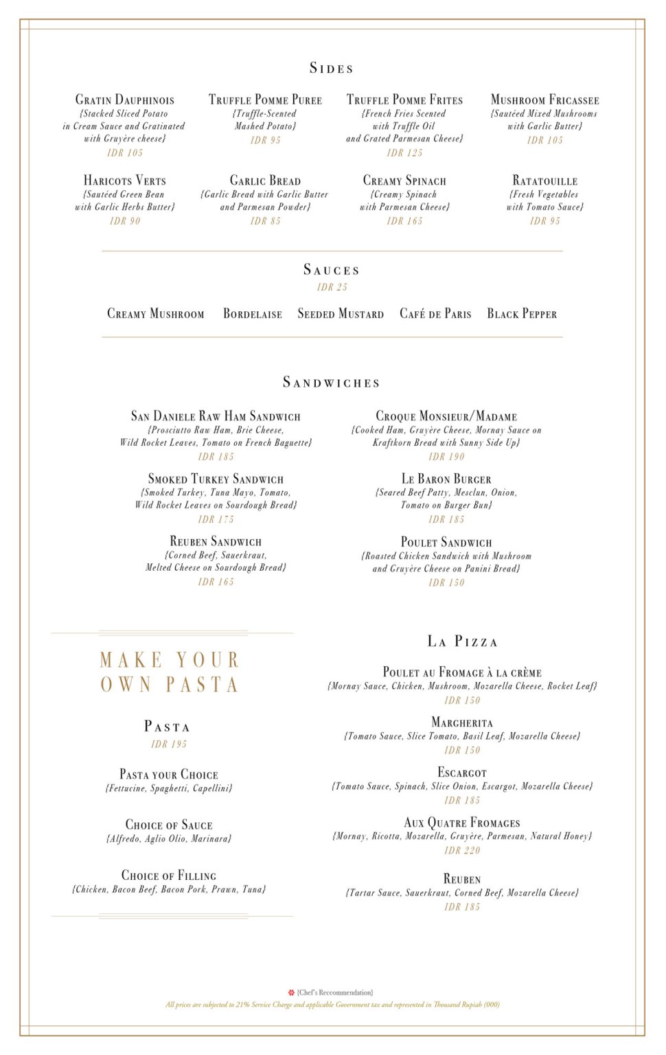 Profile Bistro Baron, French Restaurant in Plaza Indonesia