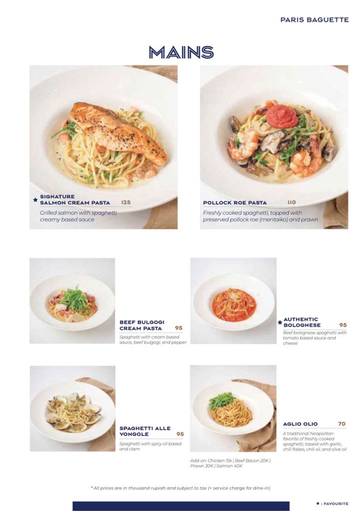 [UPDATE] Daftar Harga Paris Baguette Menu - Jakarta