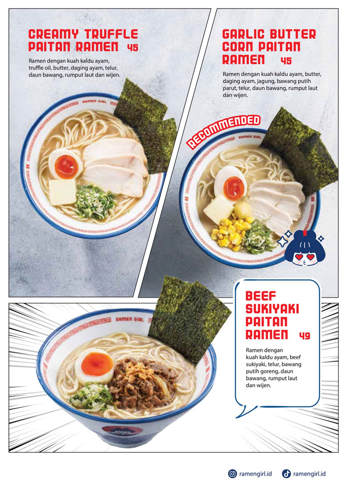 Ramen Girl Menu