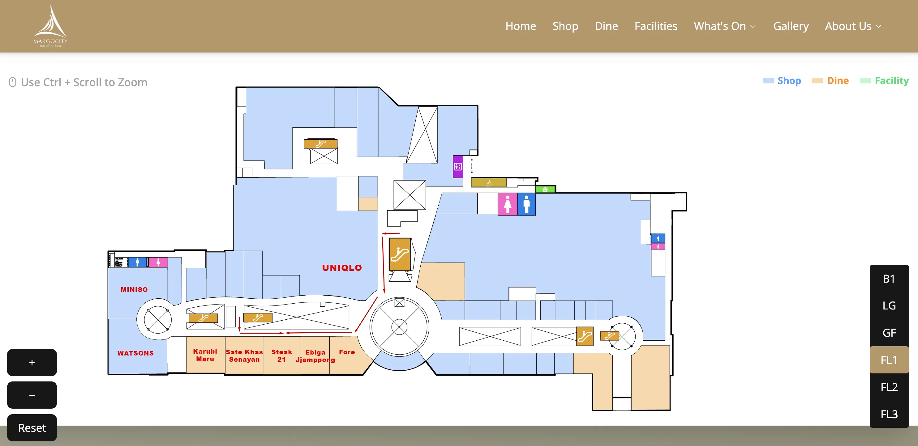 How to get there direction to Steak 21 Margocity Mall Lantai 1