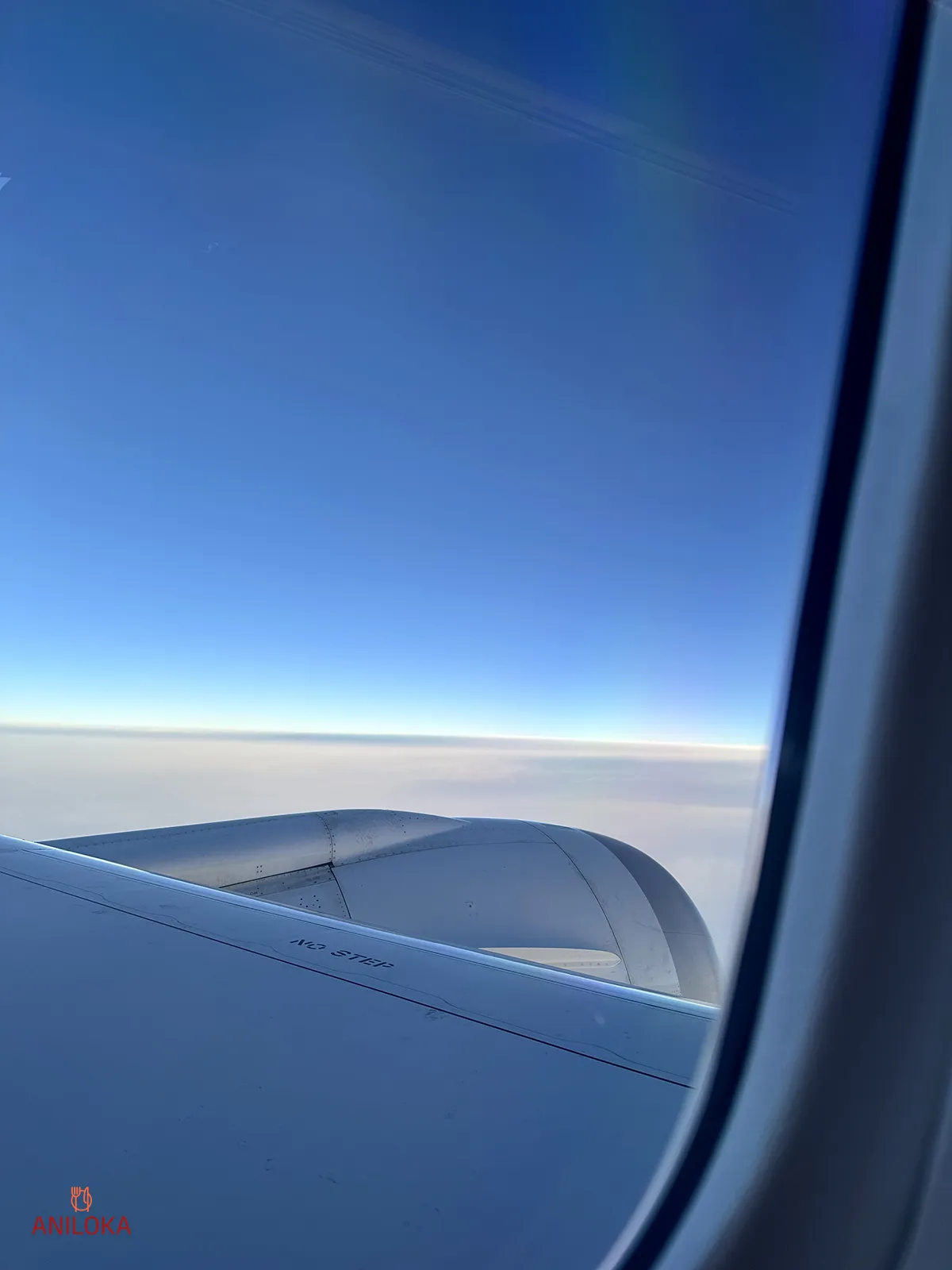 Blue Sky View on Singapore Airlines Window to Tokyo Blue Sky View on Singapore Airlines Window from Changi to Tokyo