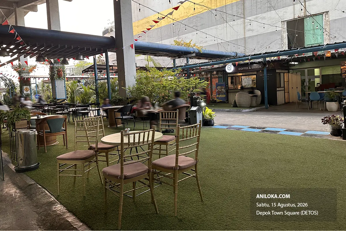 Cafe Outdoor JPO UI - Depok Town Square Lantai UG. Foto diambil Sabtu, 15 Agustus 2026 Cafe Outdoor JPO UI - Depok Town Square Lantai UG. Foto diambil Sabtu, 15 Agustus 2026